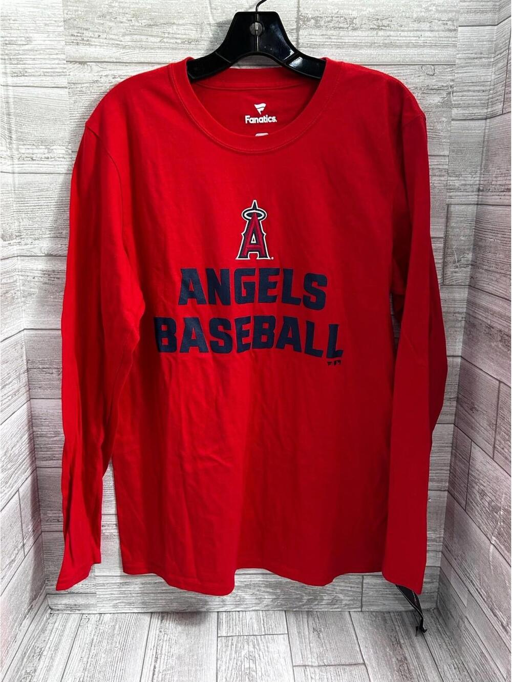 Fanatics LA Angels Baseball Long Sleeve Shirt Red Men’s M NWT MLB Licensed